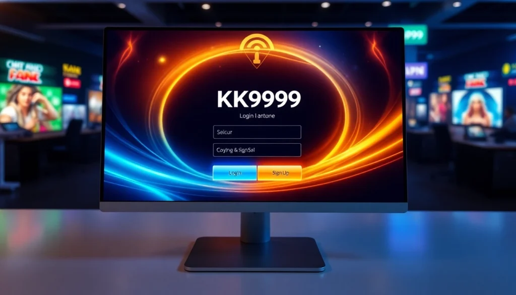 Secure ck999 login interface on a desktop screen with gaming elements, bright colors, and user-friendly design, emphasizing ease and safety for users.