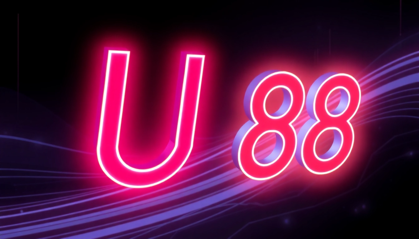 High-quality graphic featuring the prominent display of "UU 88" with vibrant colors and modern design elements, illustrating a trustworthy online platform or brand identity.