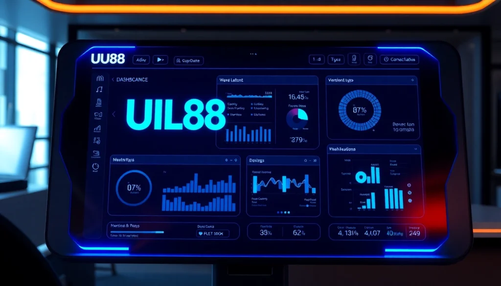 UU88 platform interface showcasing its branding, modern design, and user-friendly navigation for online gaming and services.
