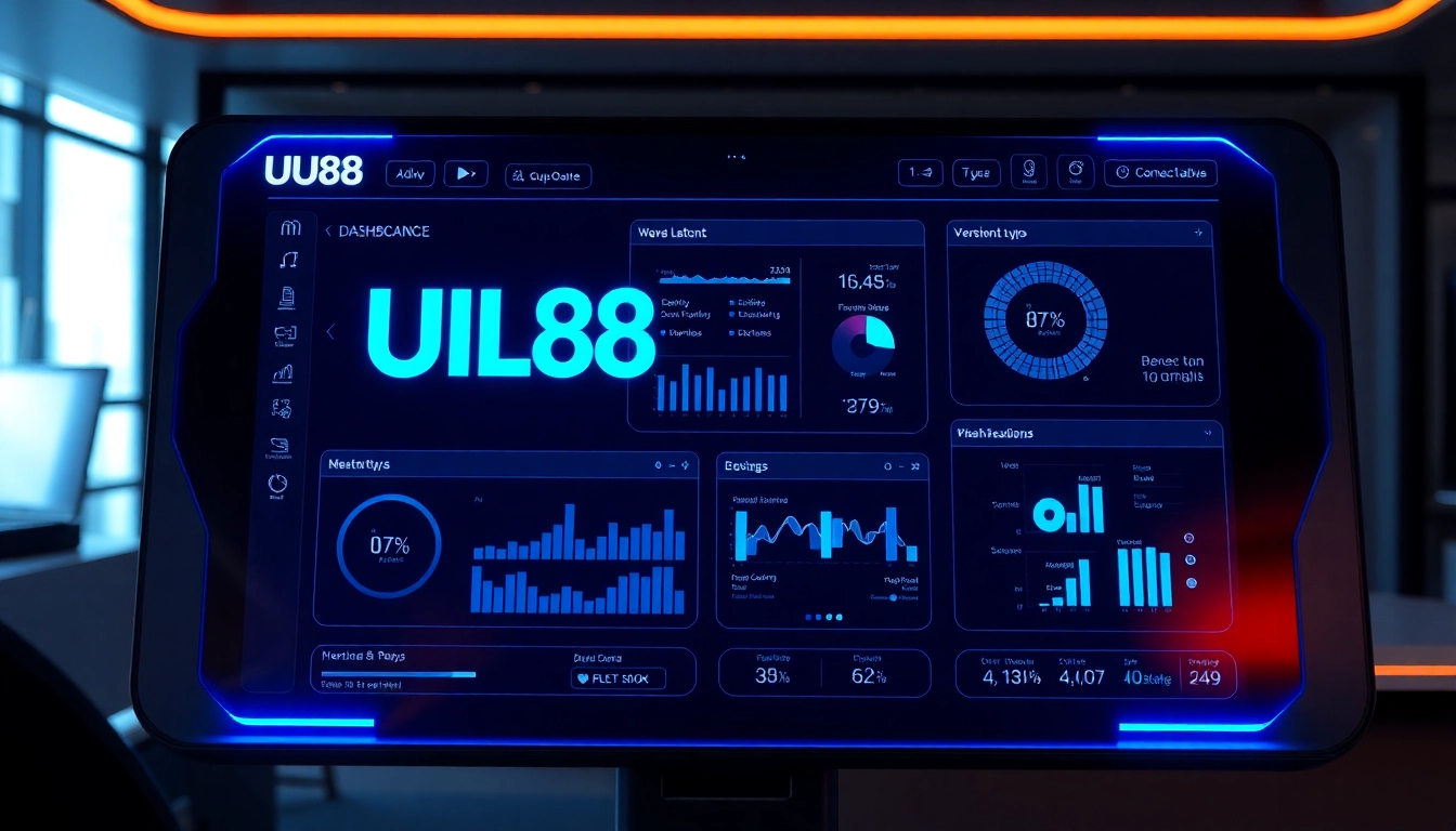 UU88 platform interface showcasing its branding, modern design, and user-friendly navigation for online gaming and services.
