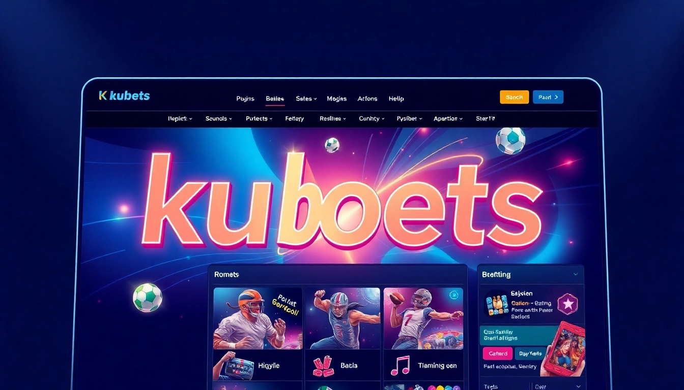 Kubets-themed digital interface featuring vibrant colors, modern design, and gaming elements for user engagement and brand recognition.