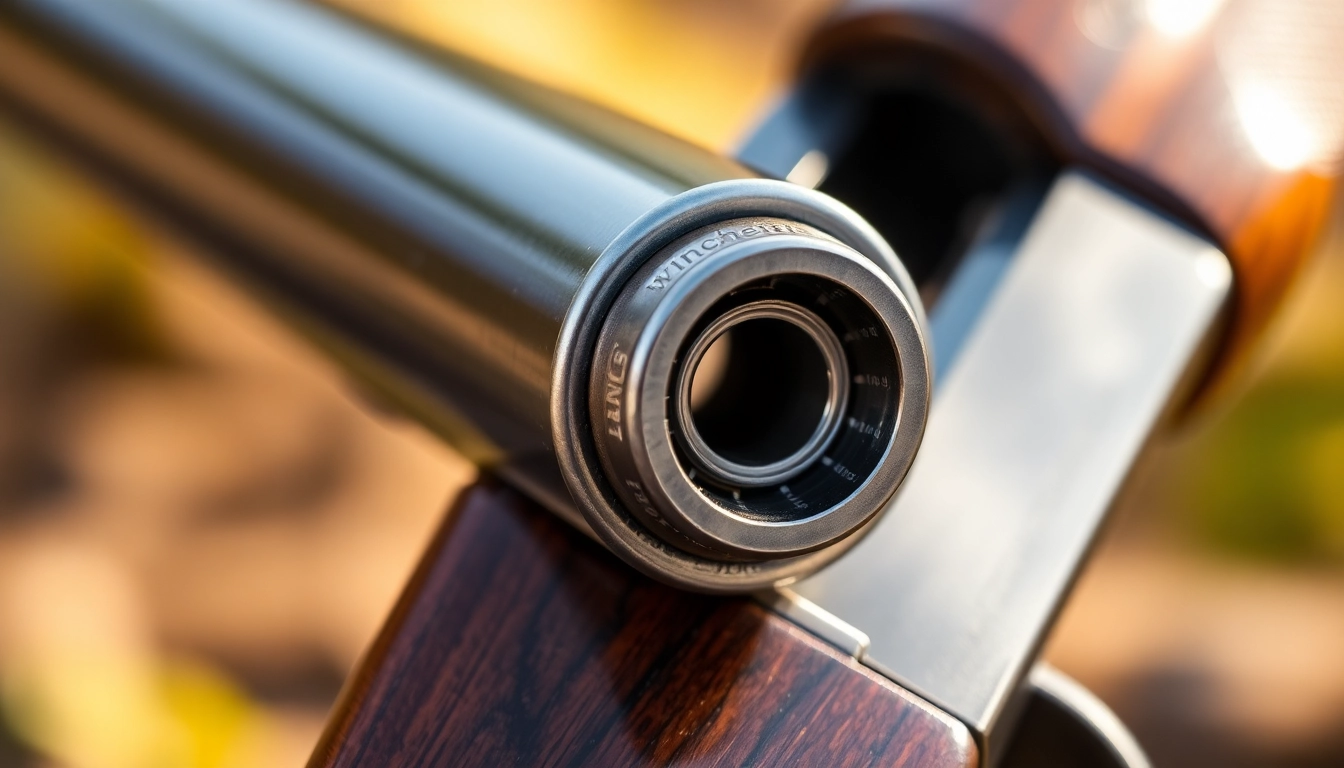 The 32WIN cartridge displays a sleek, well-used rifle against a rustic background, emphasizing craftsmanship and hunting tradition.