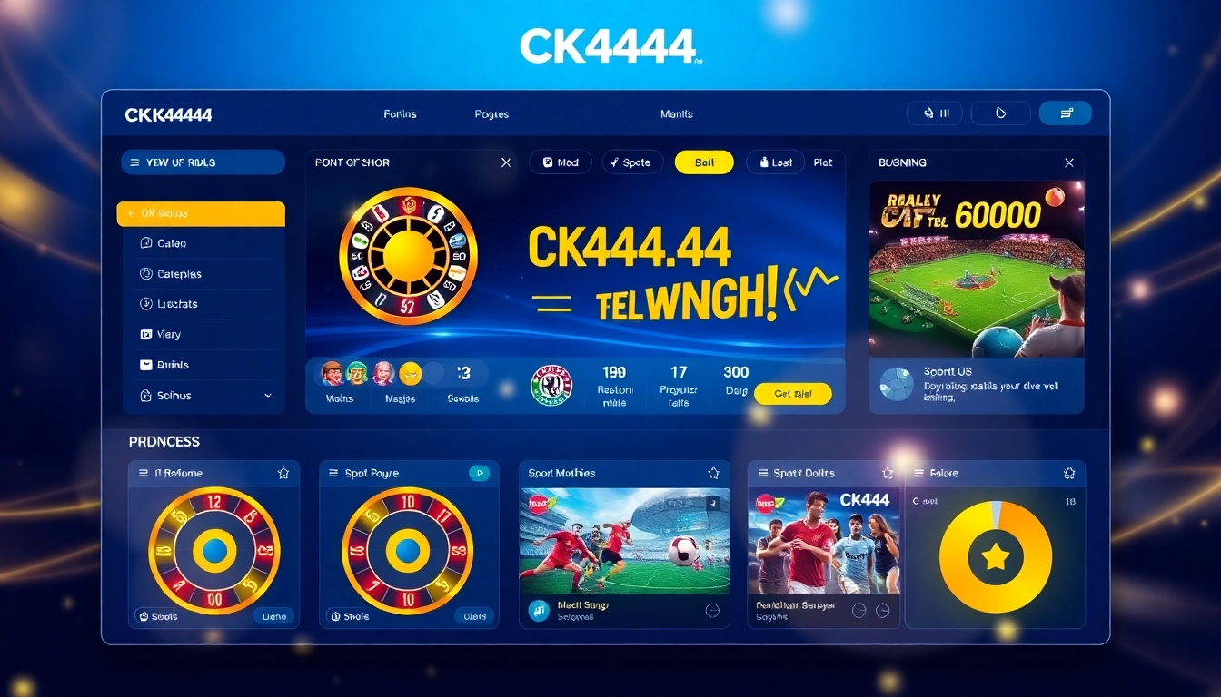 CK 444 online gaming platform featuring engaging slots, live dealer, and sports betting interface for Bangladesh players