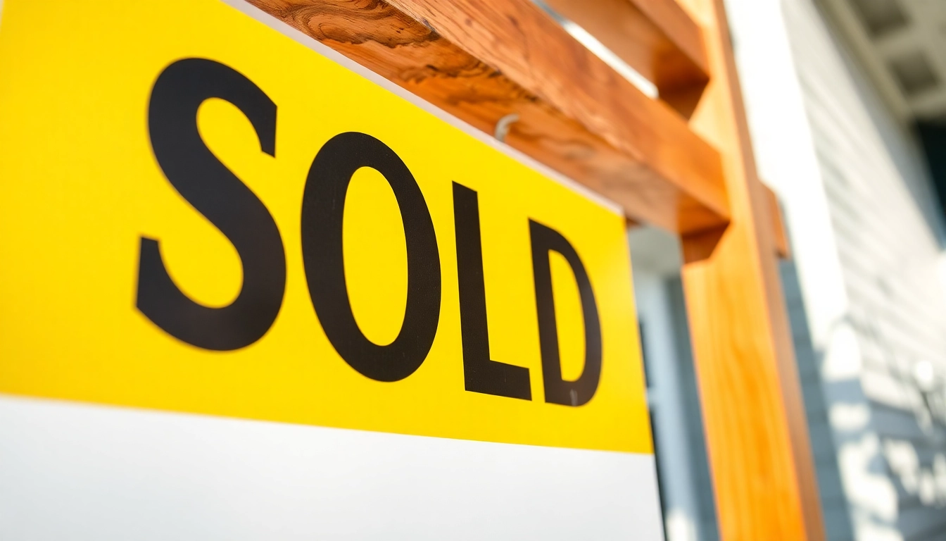 A high-quality sold sign displayed outside a house, attracting attention for real estate listings and sales success.