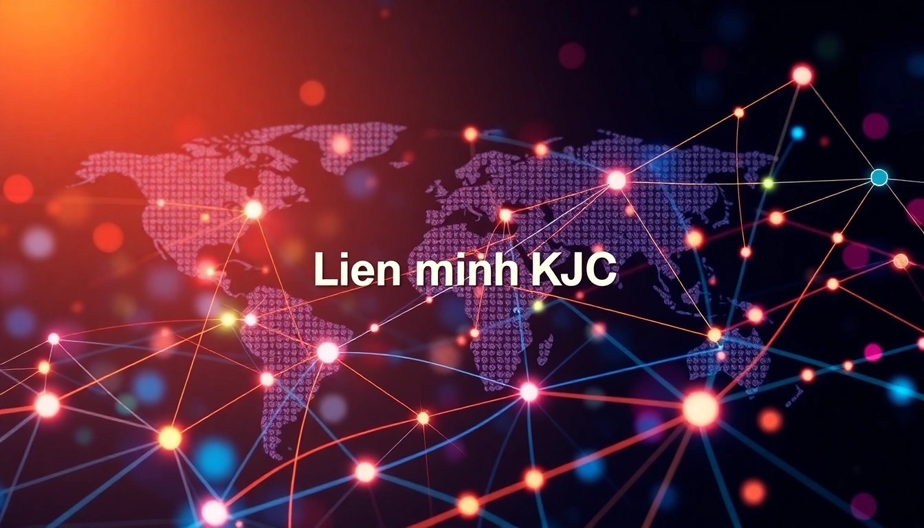 Liên minh KJC facilitates global connectivity with advanced technology and vibrant digital visuals.