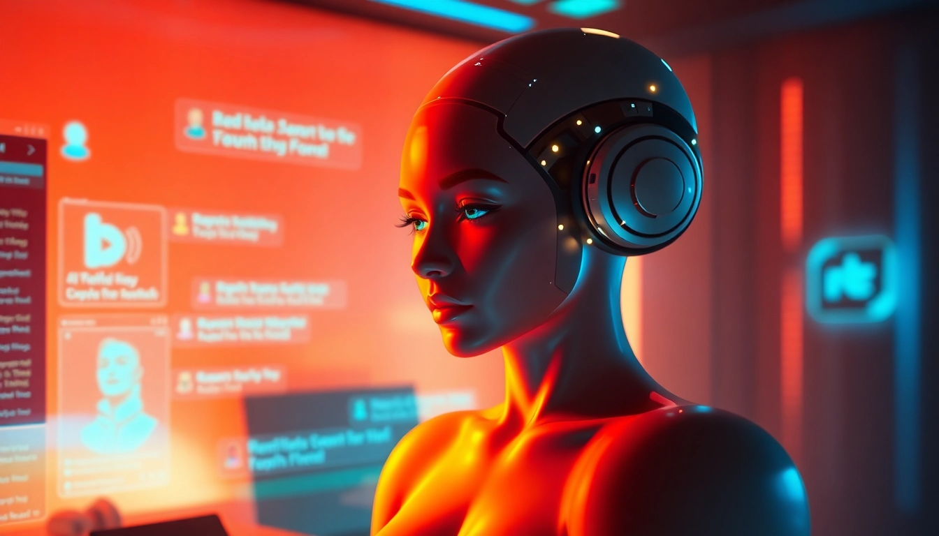 AI sex concept showing a digital flirtation interface with an alluring virtual figure, emphasizing intimacy and technology for accessible online engagement, suited for adult digital content.