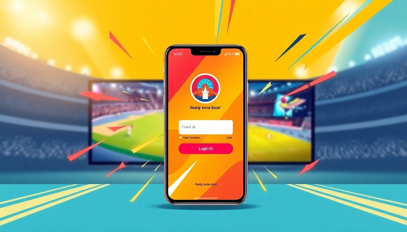 Secure Reddy Anna Book ID login screen on mobile device with live sports streaming in the background, emphasizing quick access.