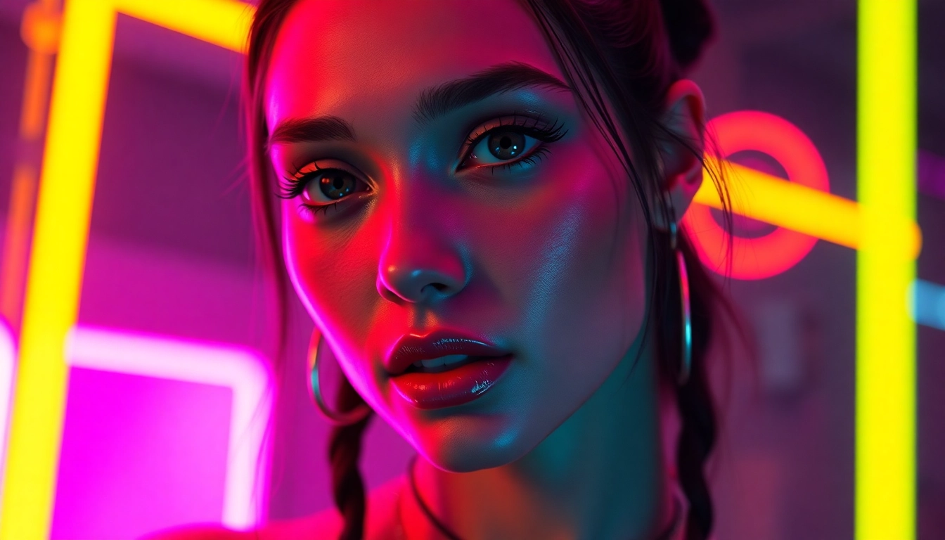 NSFW AI generated scene of a hyper-realistic virtual influencer with engaging expression, vivid colors, and cinematic lighting, suitable for adult content creation.