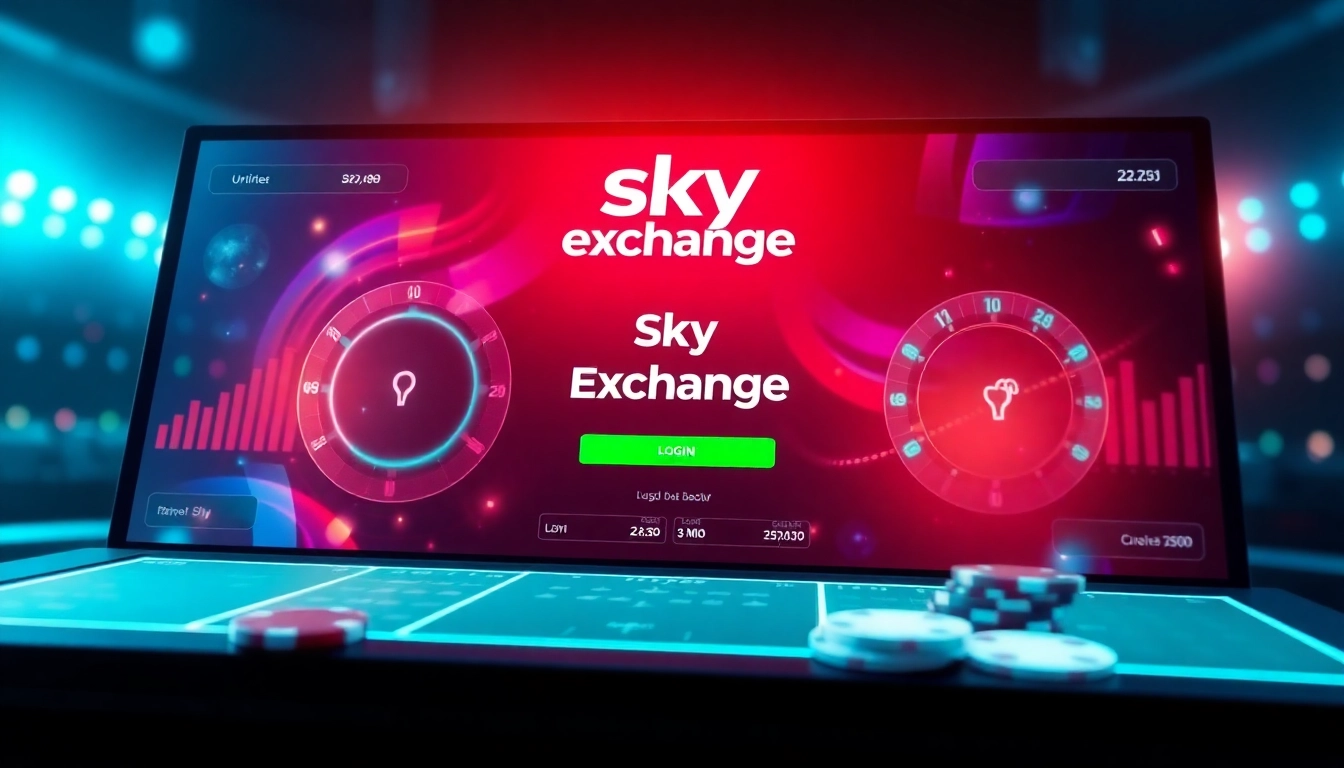 Secure Sky exchange login interface for seamless access to sports betting and live casino games, highlighting easy navigation and trust features.