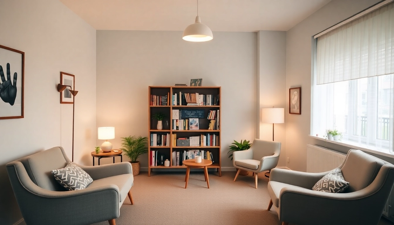 Psychoterapia Lublin: Inviting therapy room with cozy furniture and calming decor promoting mental well-being.