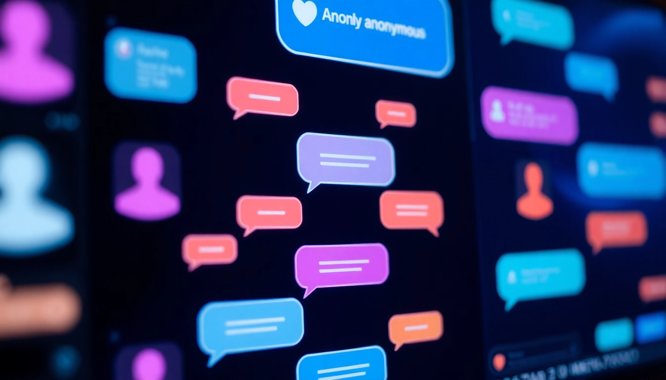 Engaging image illustrating the concept of blindchat with anonymous users chatting securely online