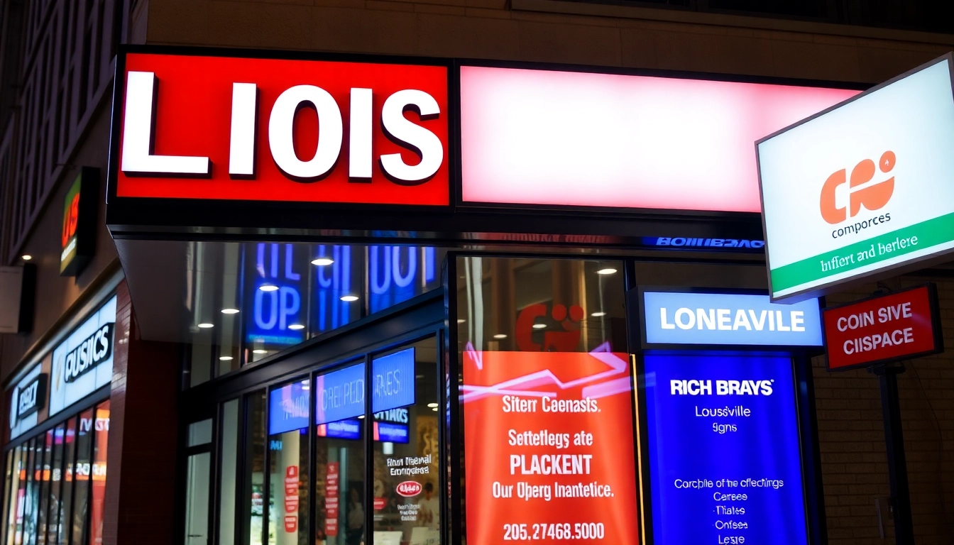 Showcase of professional sign company in Louisville creating vibrant outdoor signage for local