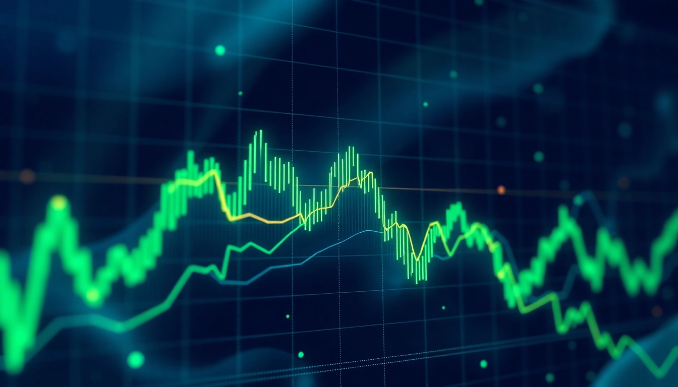 Aicoin market analysis with glowing data charts and financial graphs showcasing trends and