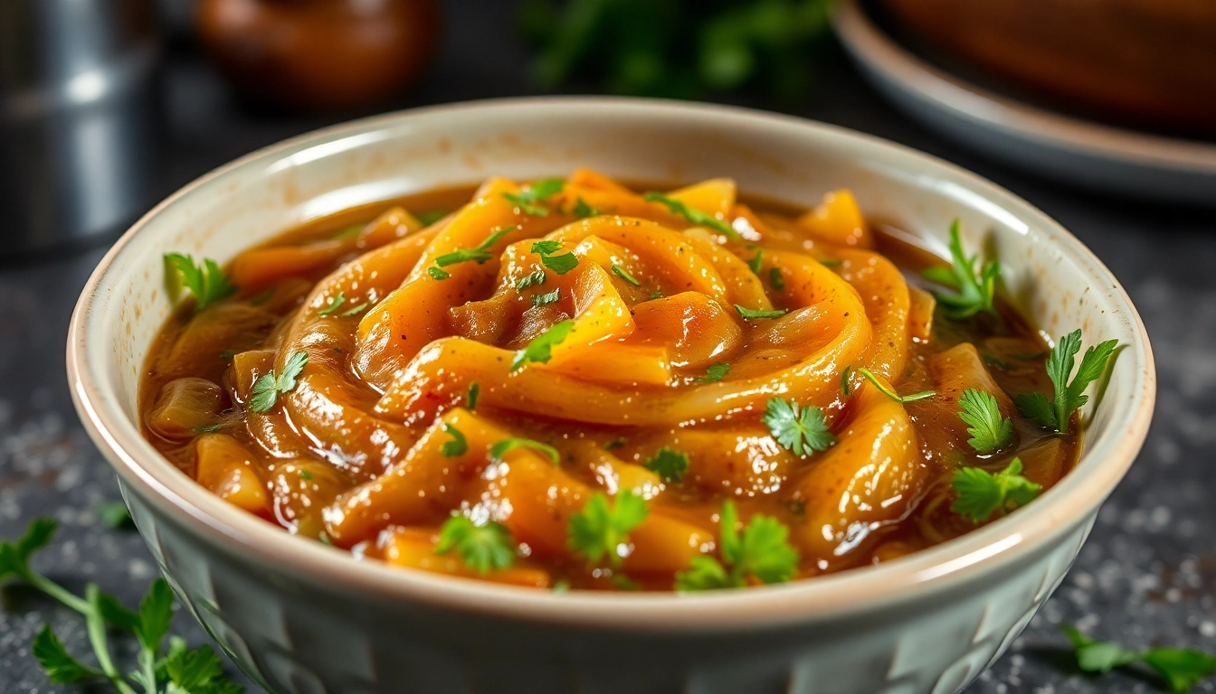 High-quality Sauteed Onion Paste served in a bowl, highlighting its rich texture and